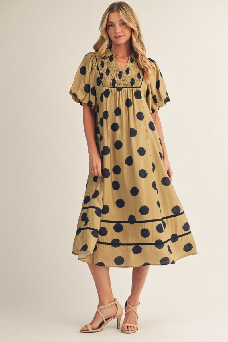 gold dot dress Golden Olive & Navy BFP20251023 Women's Pointelle Mini Sweater Colour:Acid Green Elasticized waist