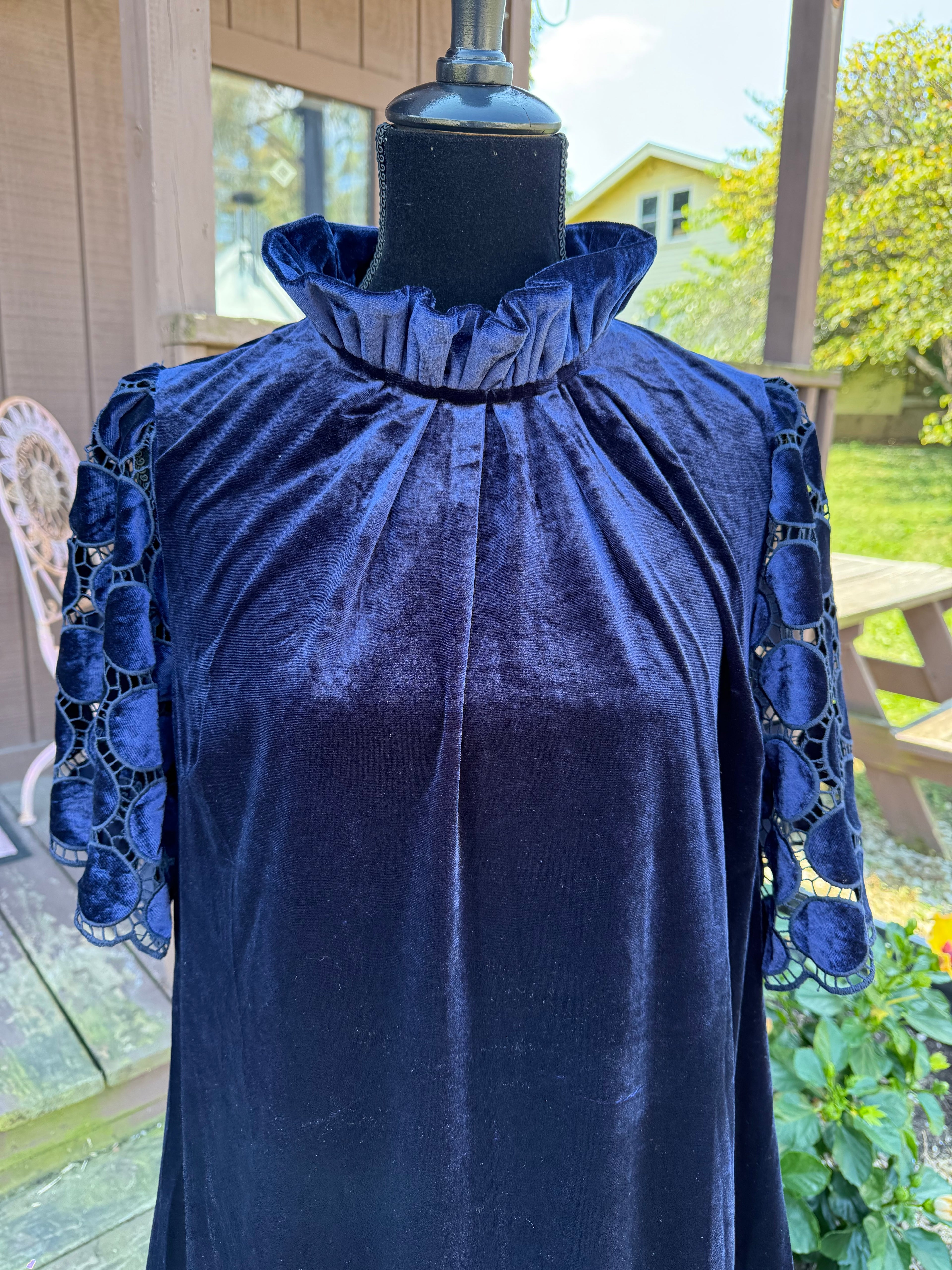 Navy Jane Velvet Tunic
