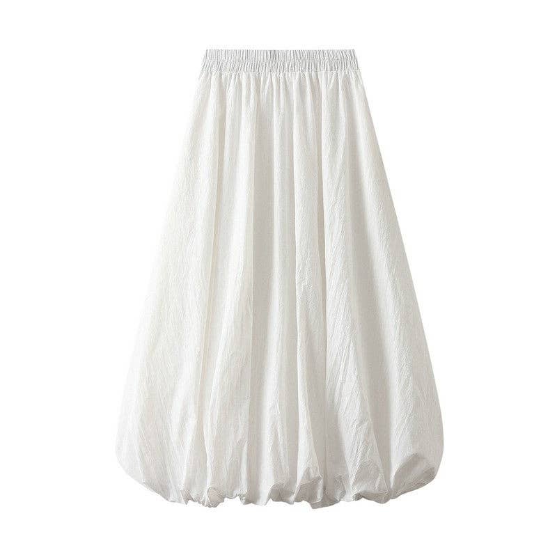 Solid Color Bubble A-Line Skirt