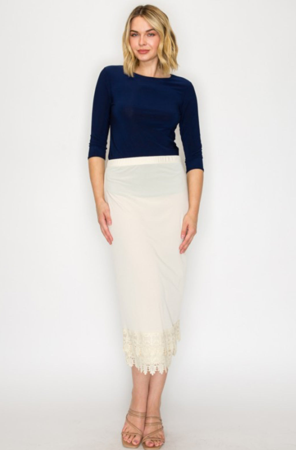 Lace Bottom Skirt Extenders - Cream