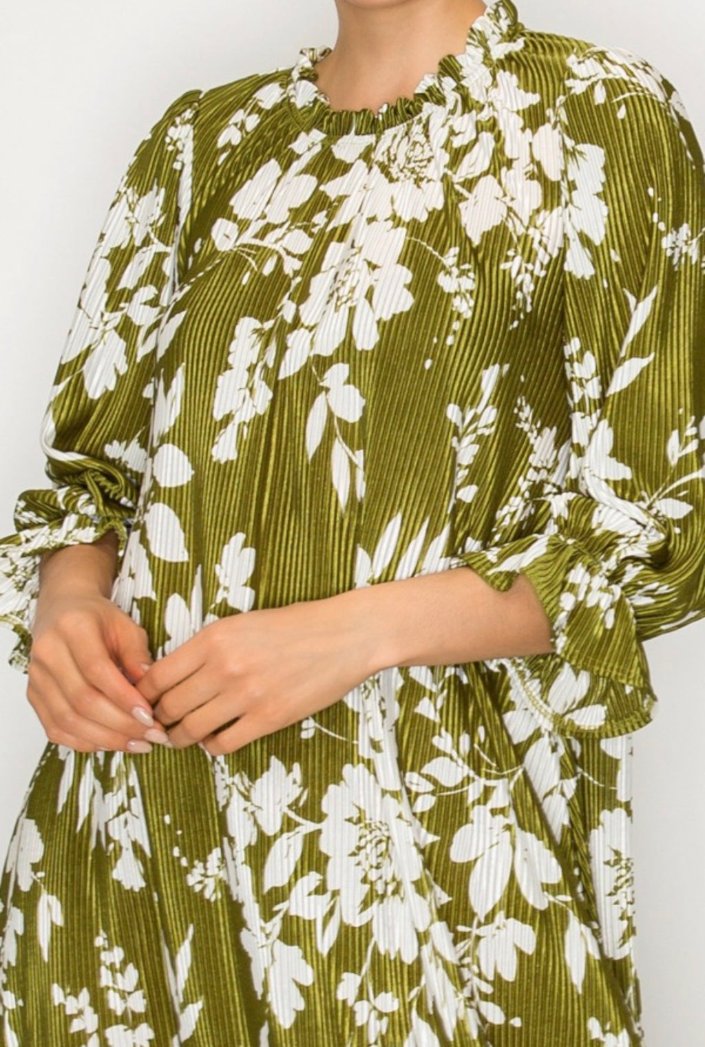 Olive Floral Dress