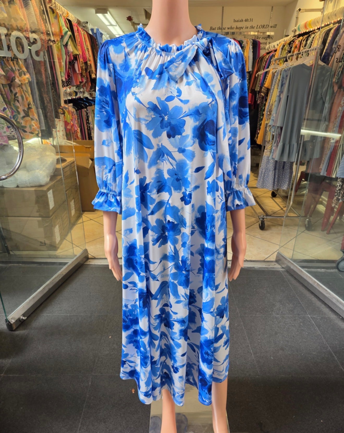 Alissa Dress - Blue Floral