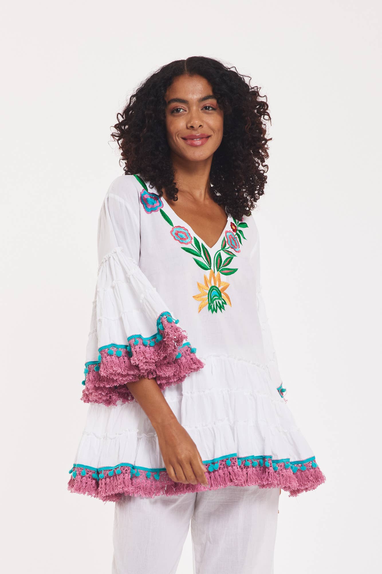 Madrid White Embroidered Blouse *FINAL SALE*