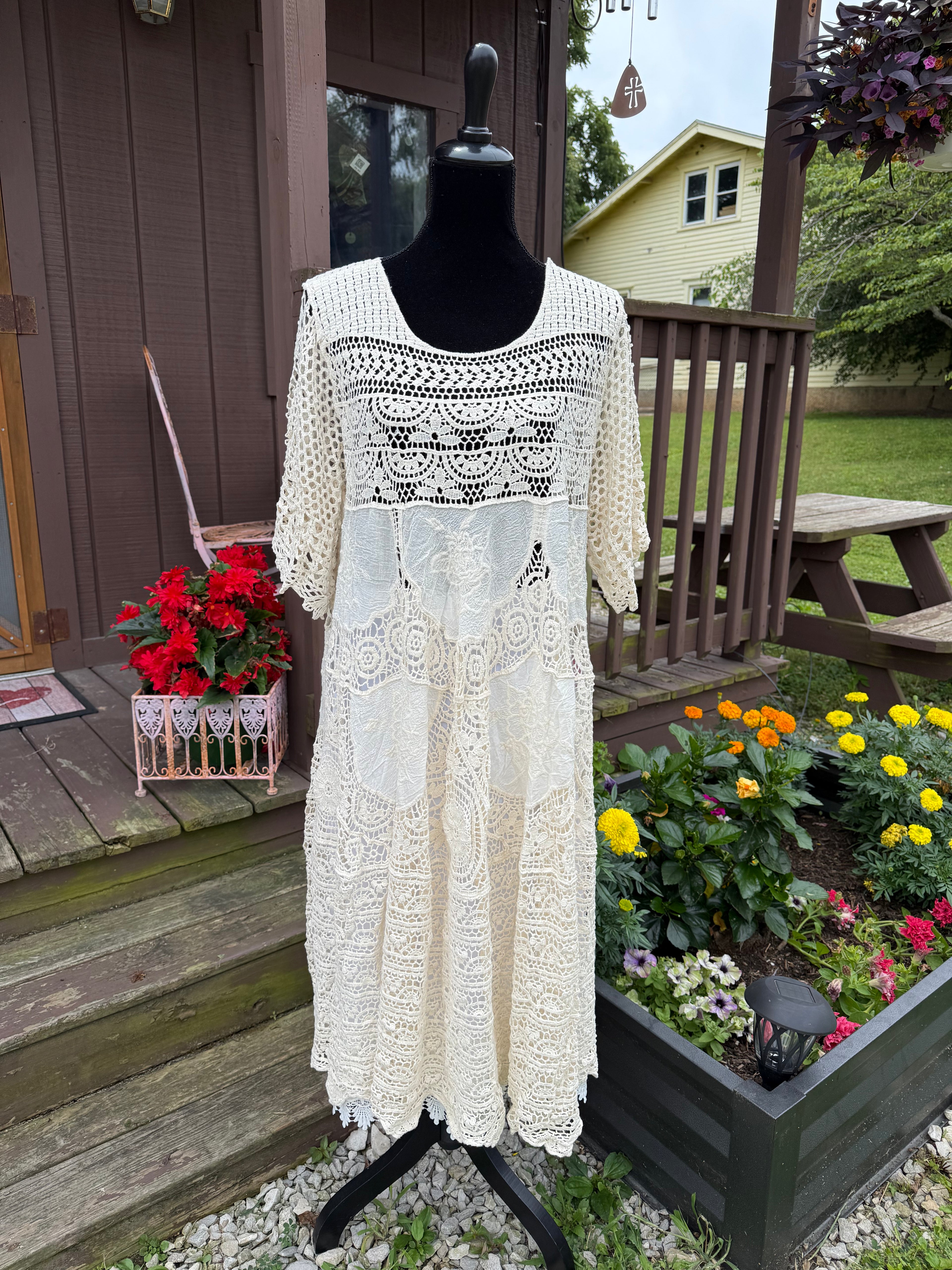 Beautiful One Crochet Overlay Dress
