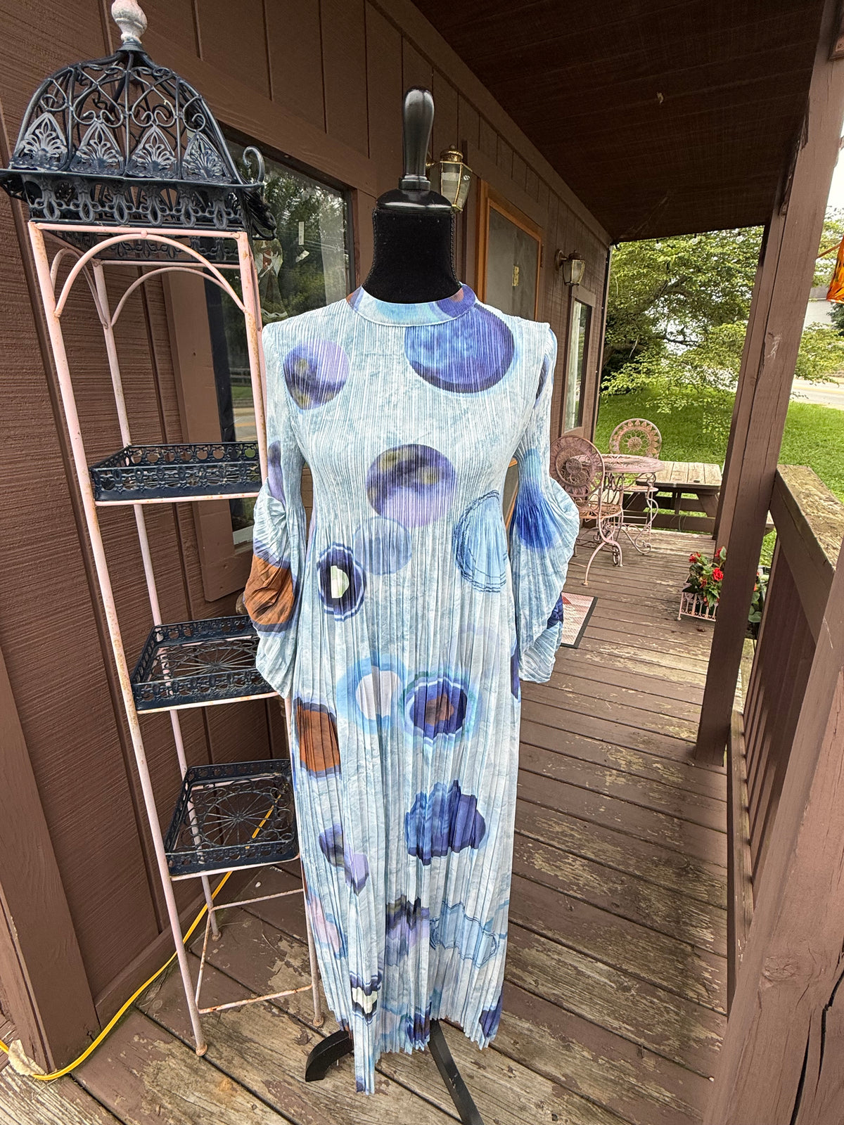 Majestic Grace Dress - Denim Bubble