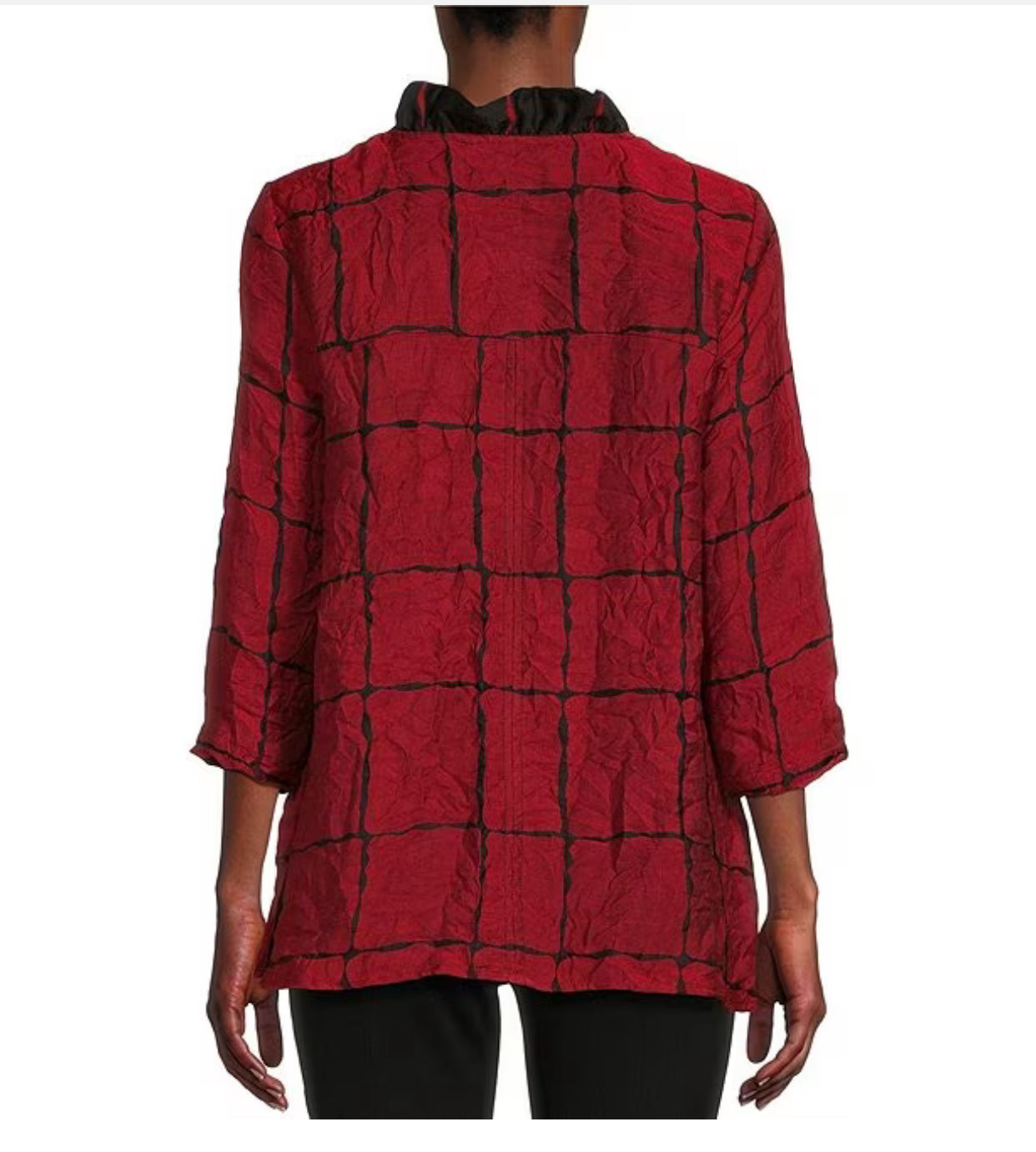 Multi Lines Woven Crinkle Wire Collar Jacket