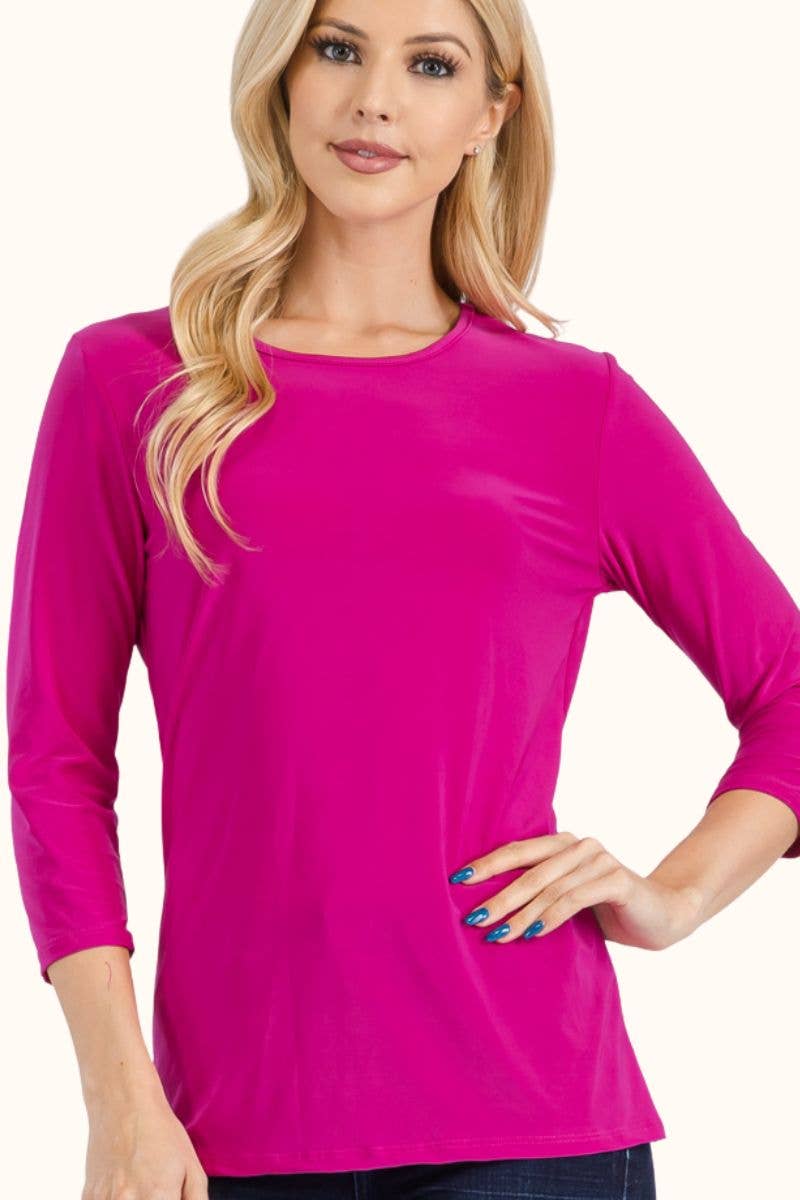 CLASSIC 3/4 SLEEVE CREW NECK Layering Top