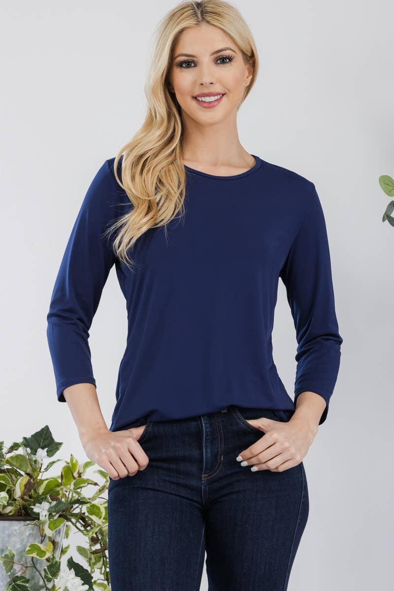 CLASSIC 3/4 SLEEVE CREW NECK Layering Top