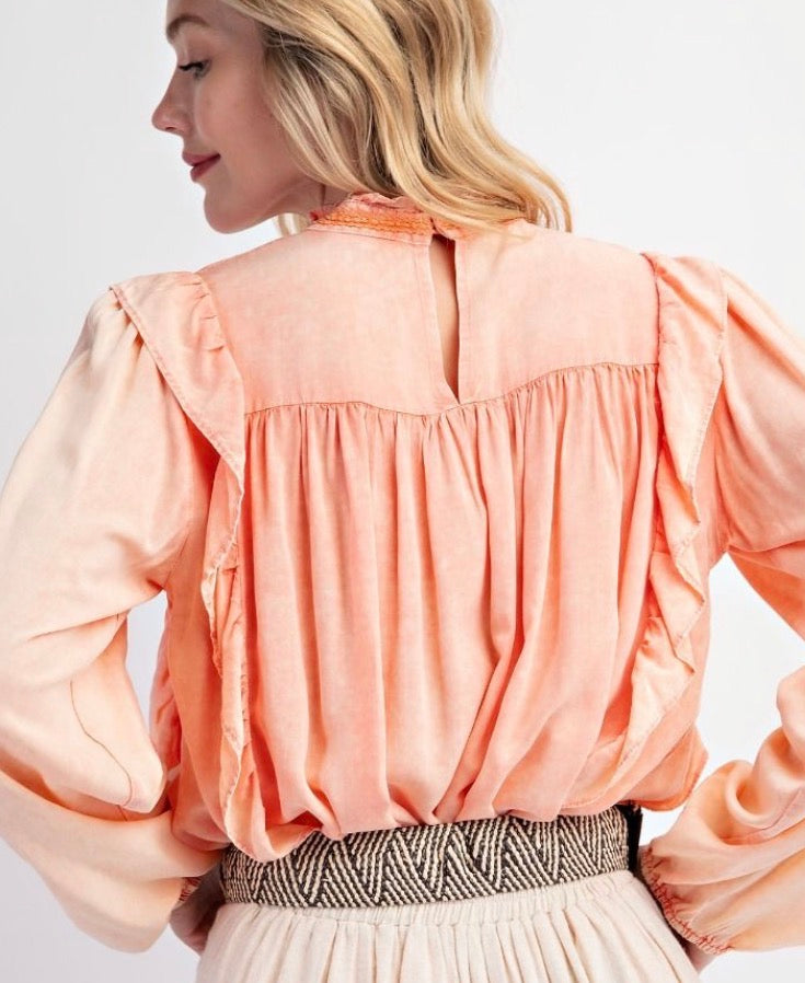 Coral Pintuck Top