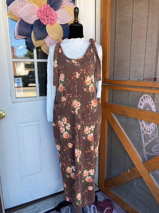 Floral Print Overall Dress