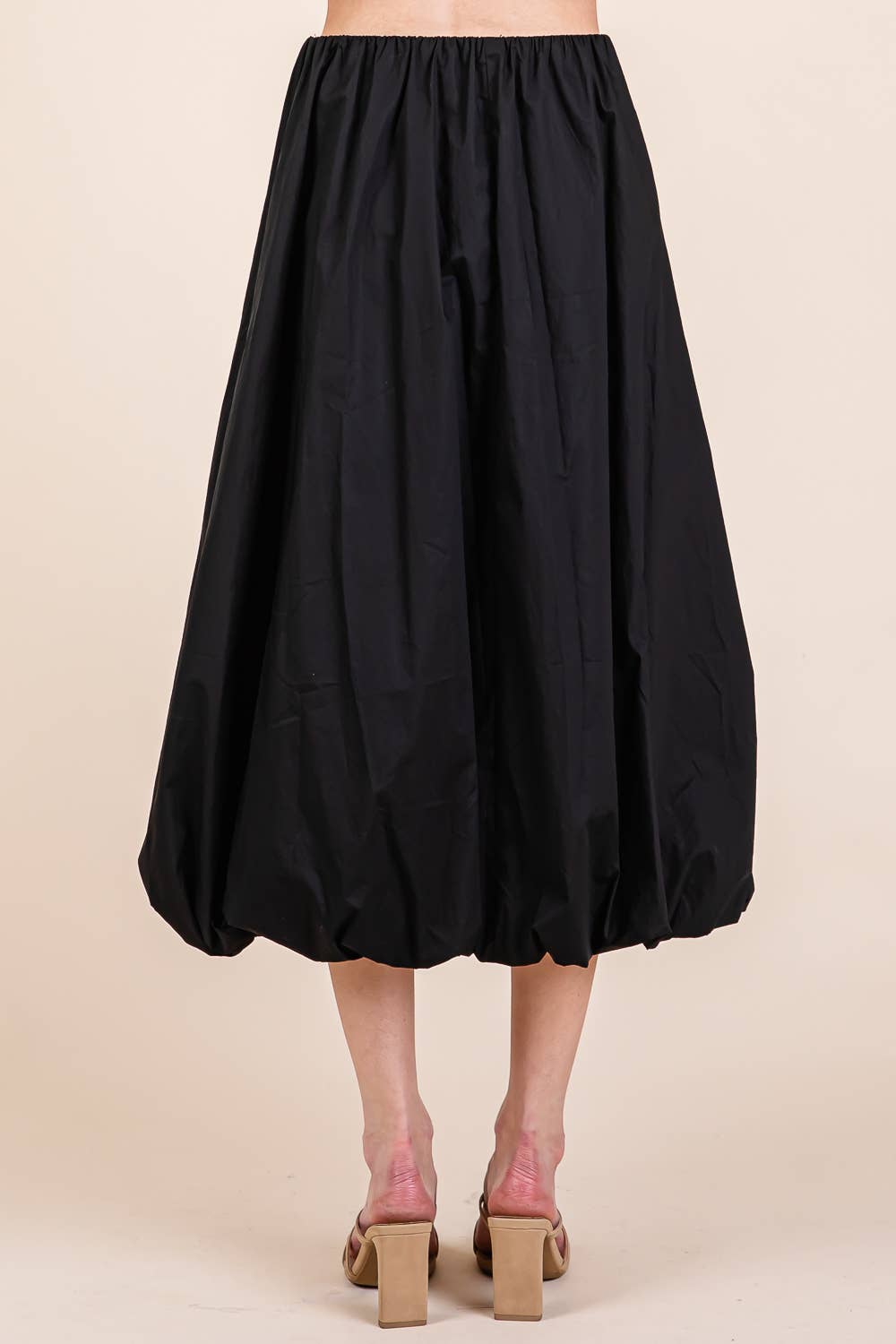High-Waisted Midi Bubble Skirt