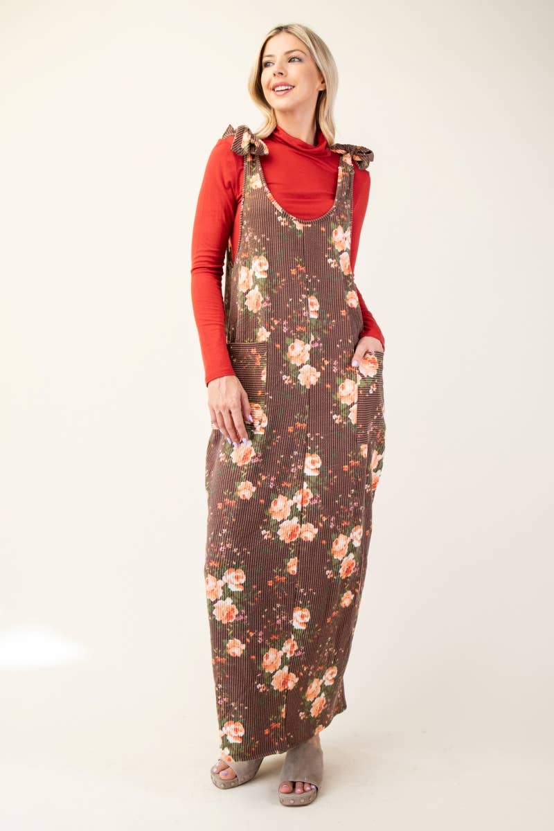 Floral Print Overall Dress *Final Sale*