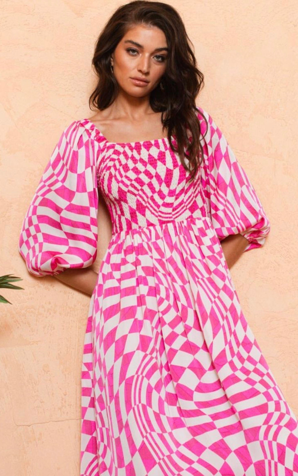 Pink Checked Dress