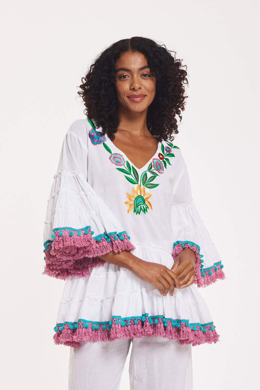 Madrid White Embroidered Blouse *FINAL SALE*