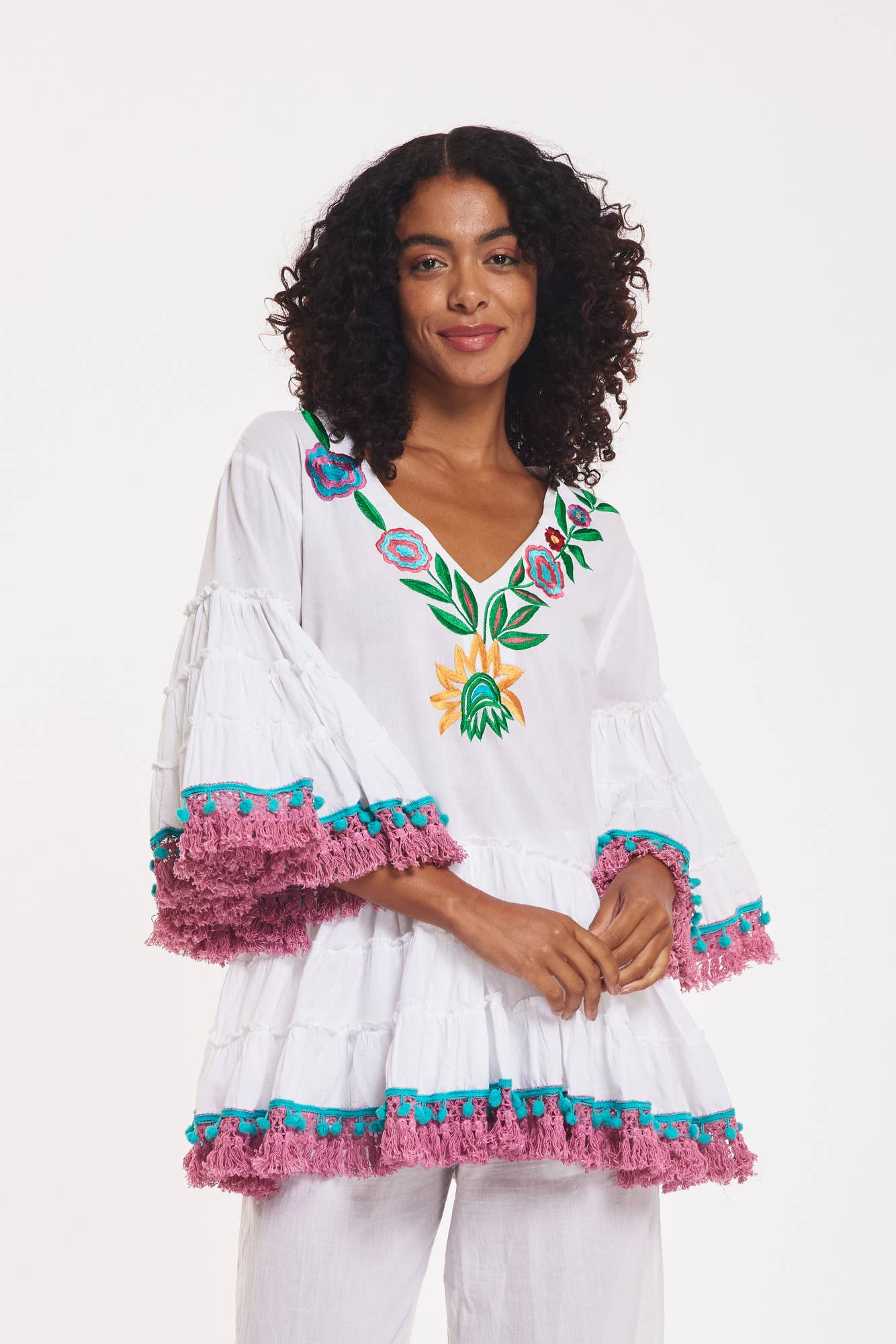 Madrid White Embroidered Blouse *FINAL SALE*