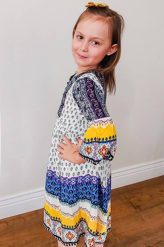 Kid's Boho Ruffle Midi Dress