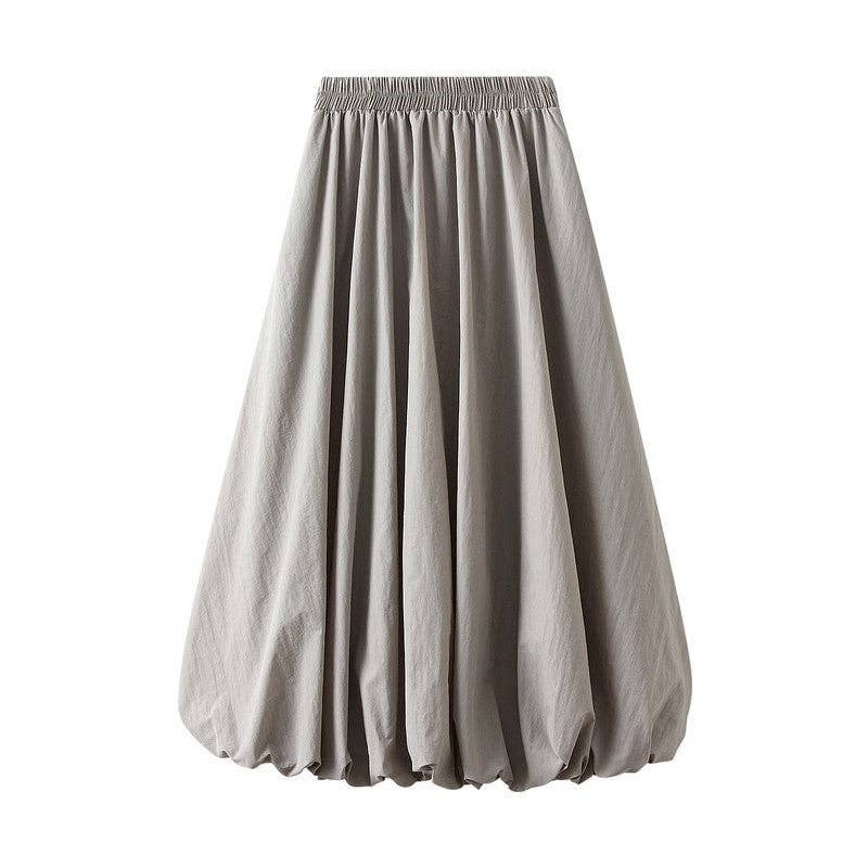 Solid Color Bubble A-Line Skirt