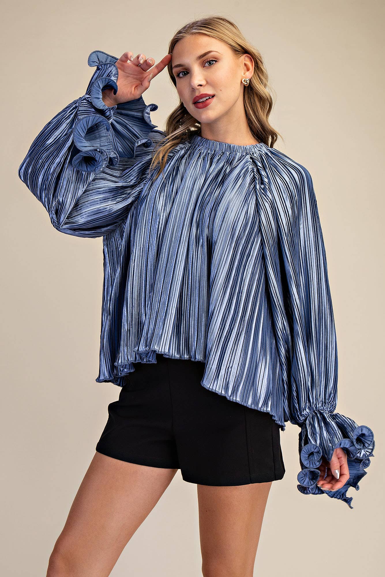 Pleated Full Ruffles Top