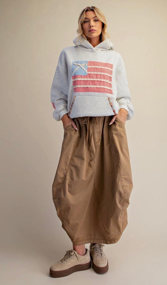 Maxi Cargo Skirt Washed Parachute