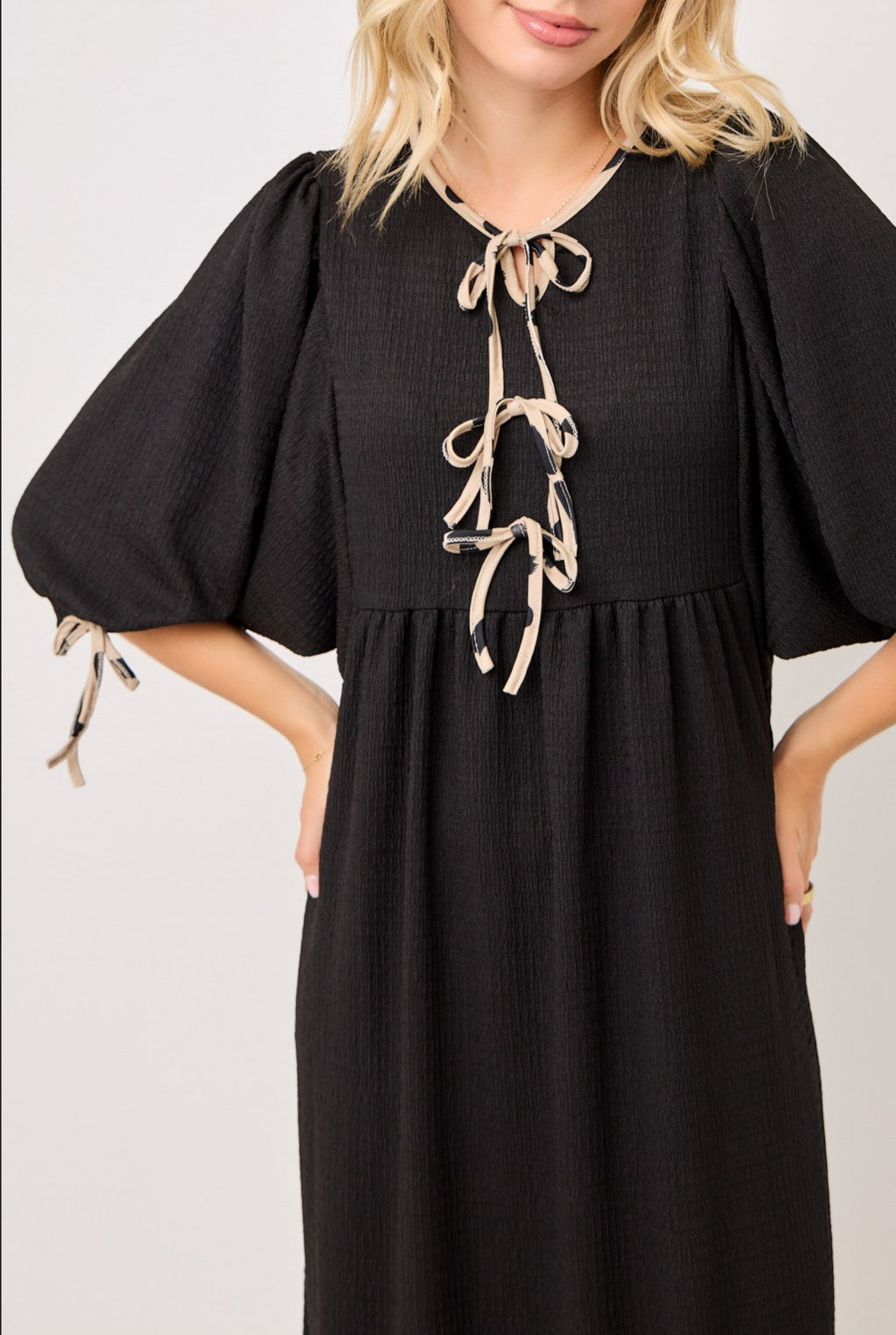 Maddie Bow Dress - Black