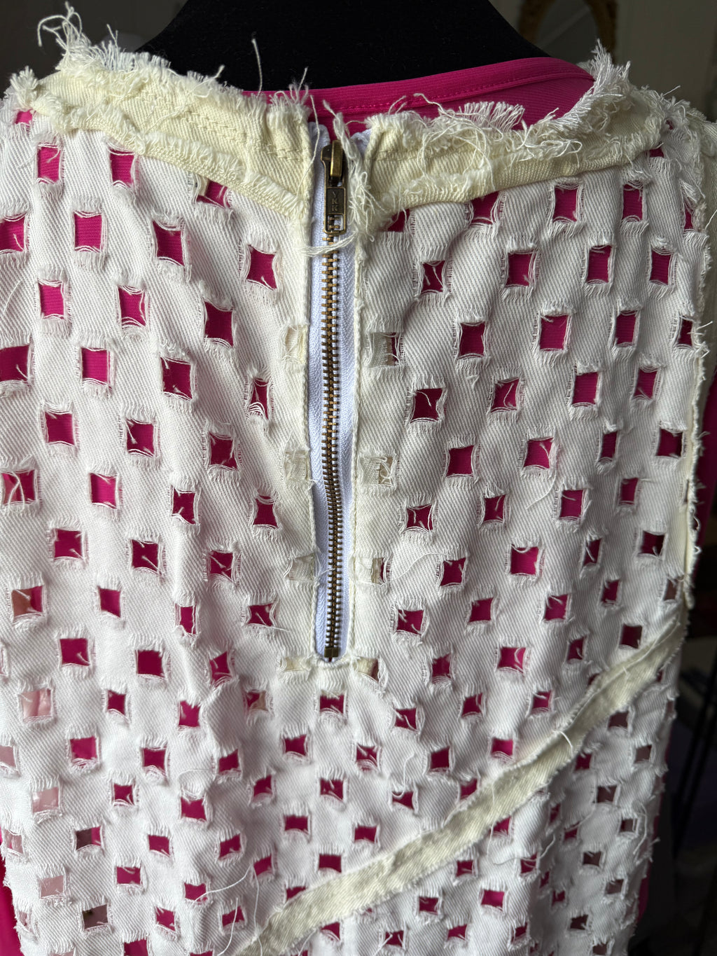 White Denim Sleeveless Dress