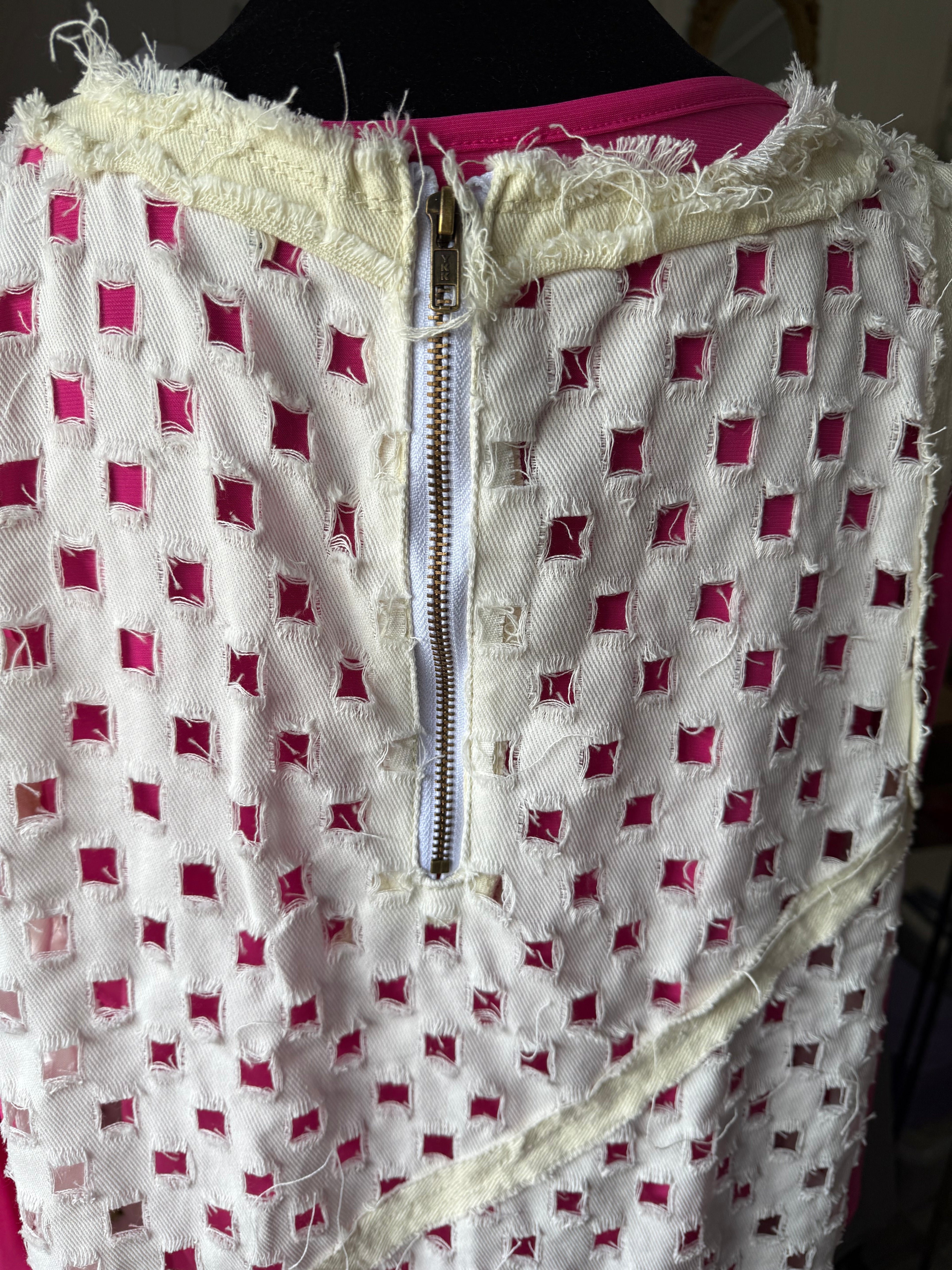 White Denim Sleeveless Dress