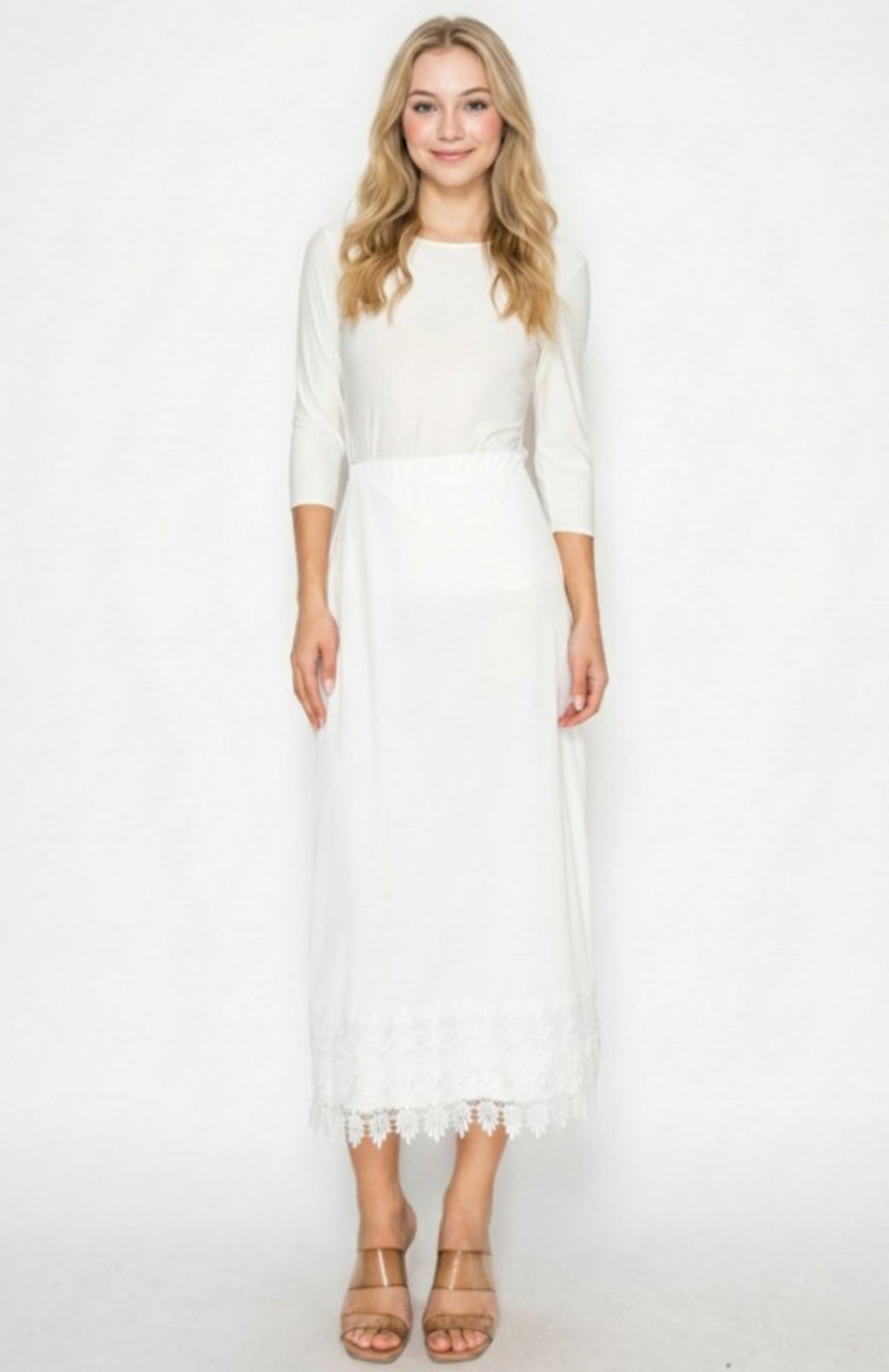 Lace Bottom Skirt Extenders - Ivory