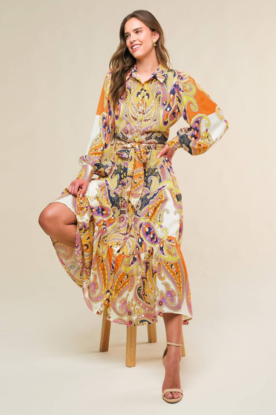 Paisley Printed Woven Midi Dress *Finale Sale*