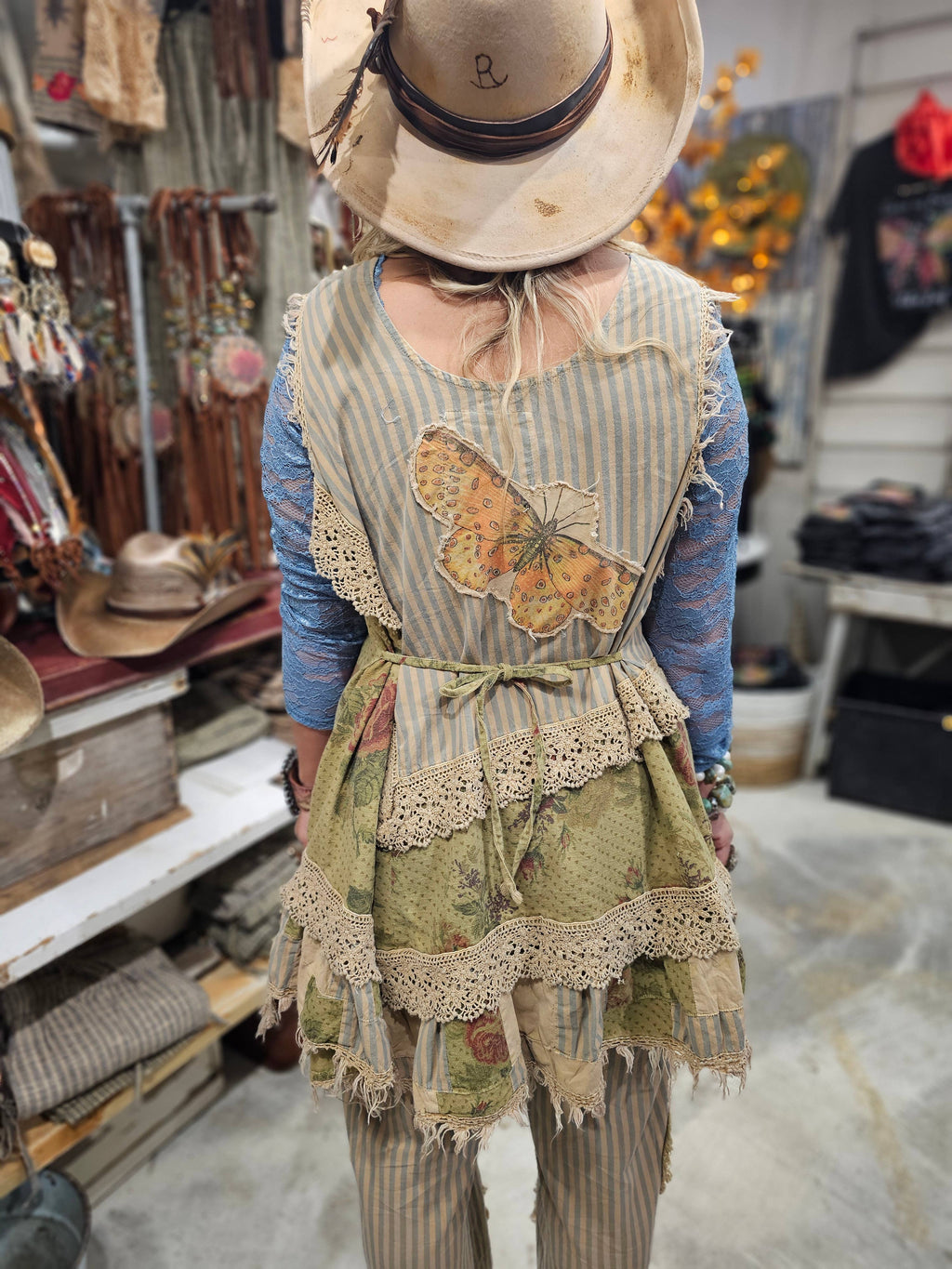 Stripe Butterfly Shirt Dress