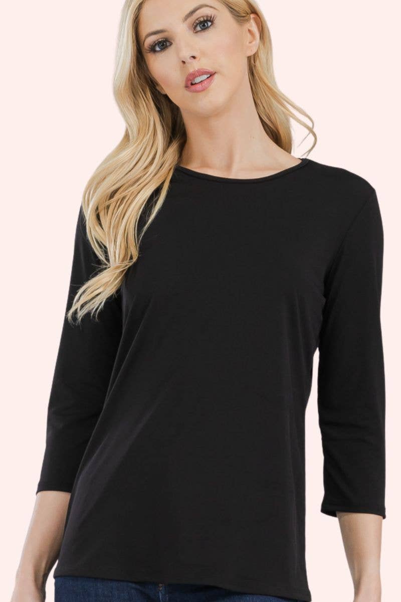 CLASSIC 3/4 SLEEVE CREW NECK Layering Top