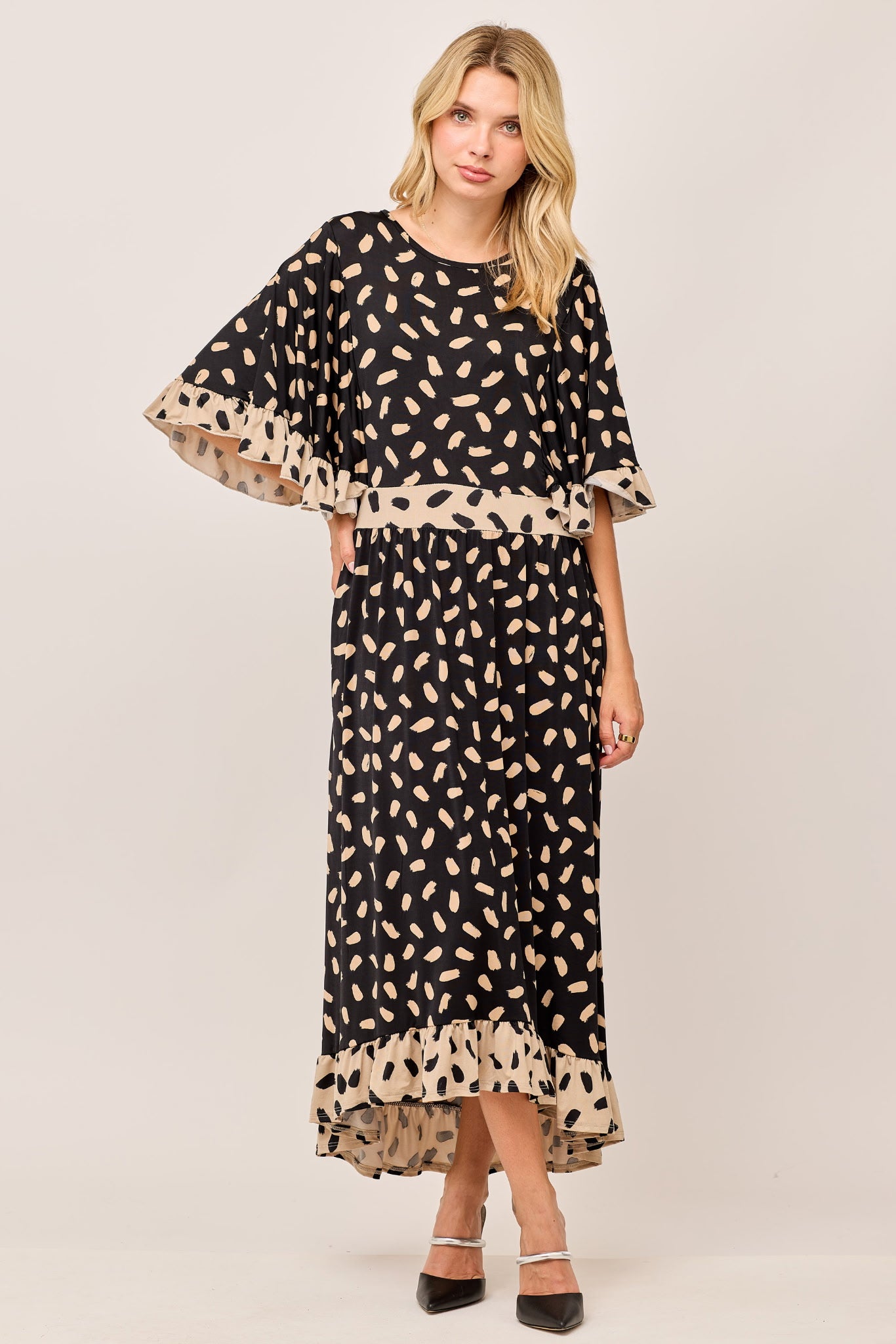Eunice Dress - Black & Tan “FINAL SALE”