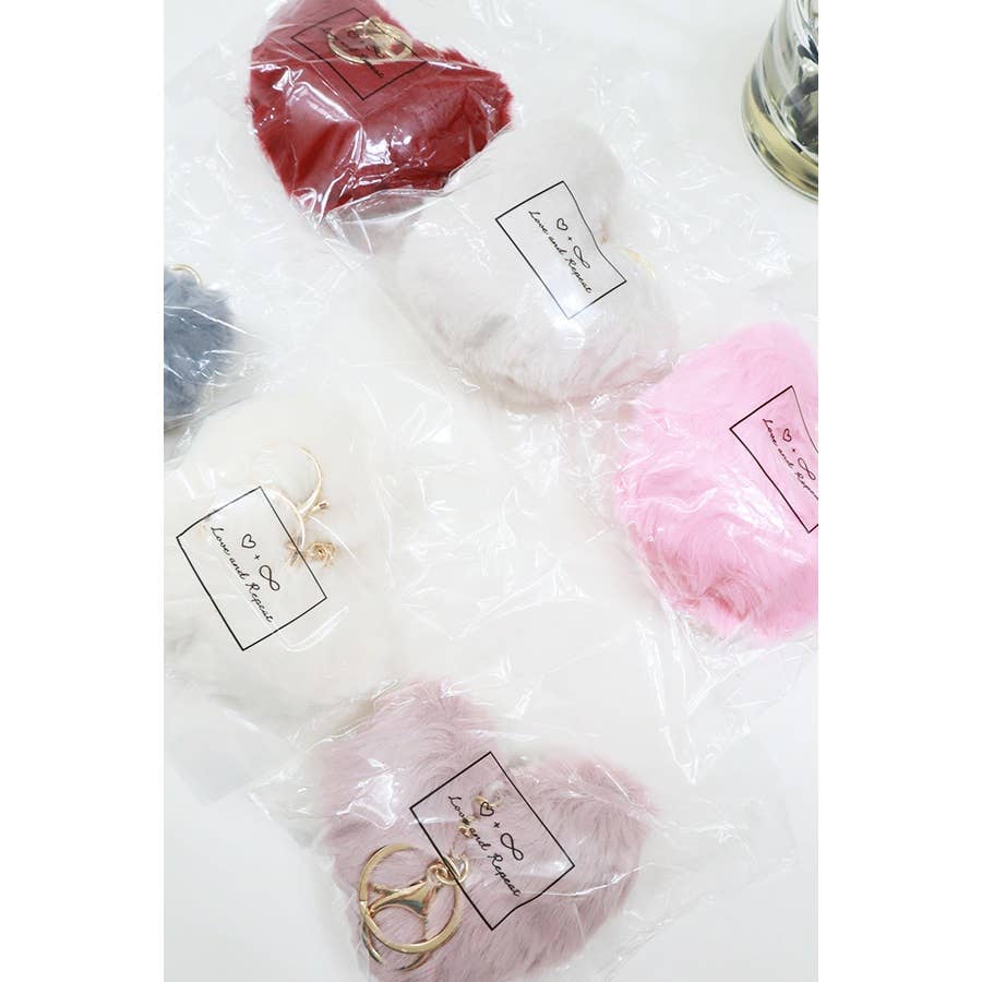 Premium Qualtiy Soft Heart Shape Plush Keychain