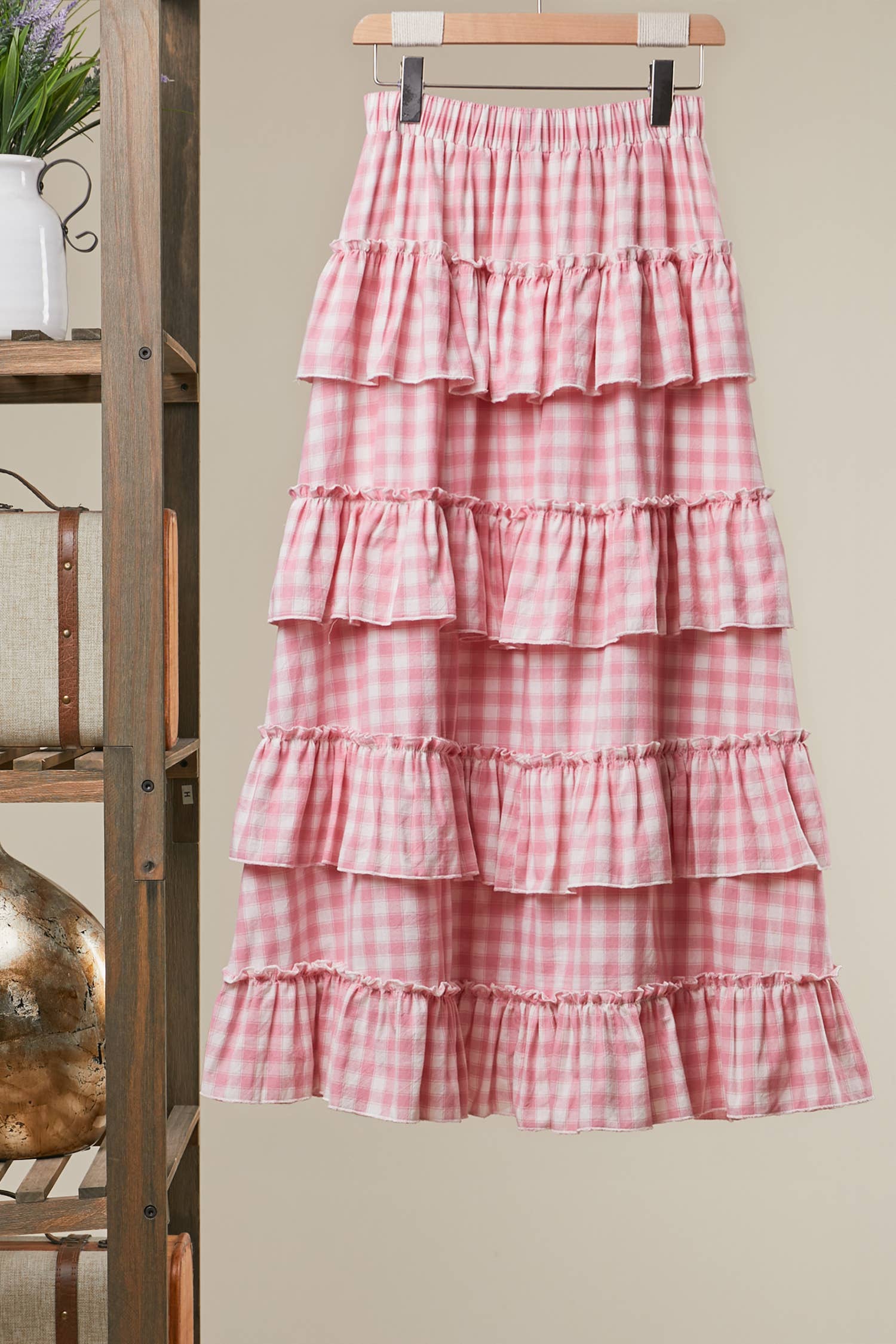 Ivory Tiered Ruffle Skirt