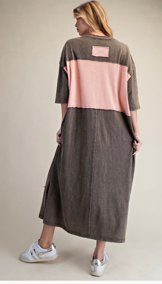 Star Patch Dress -Ash