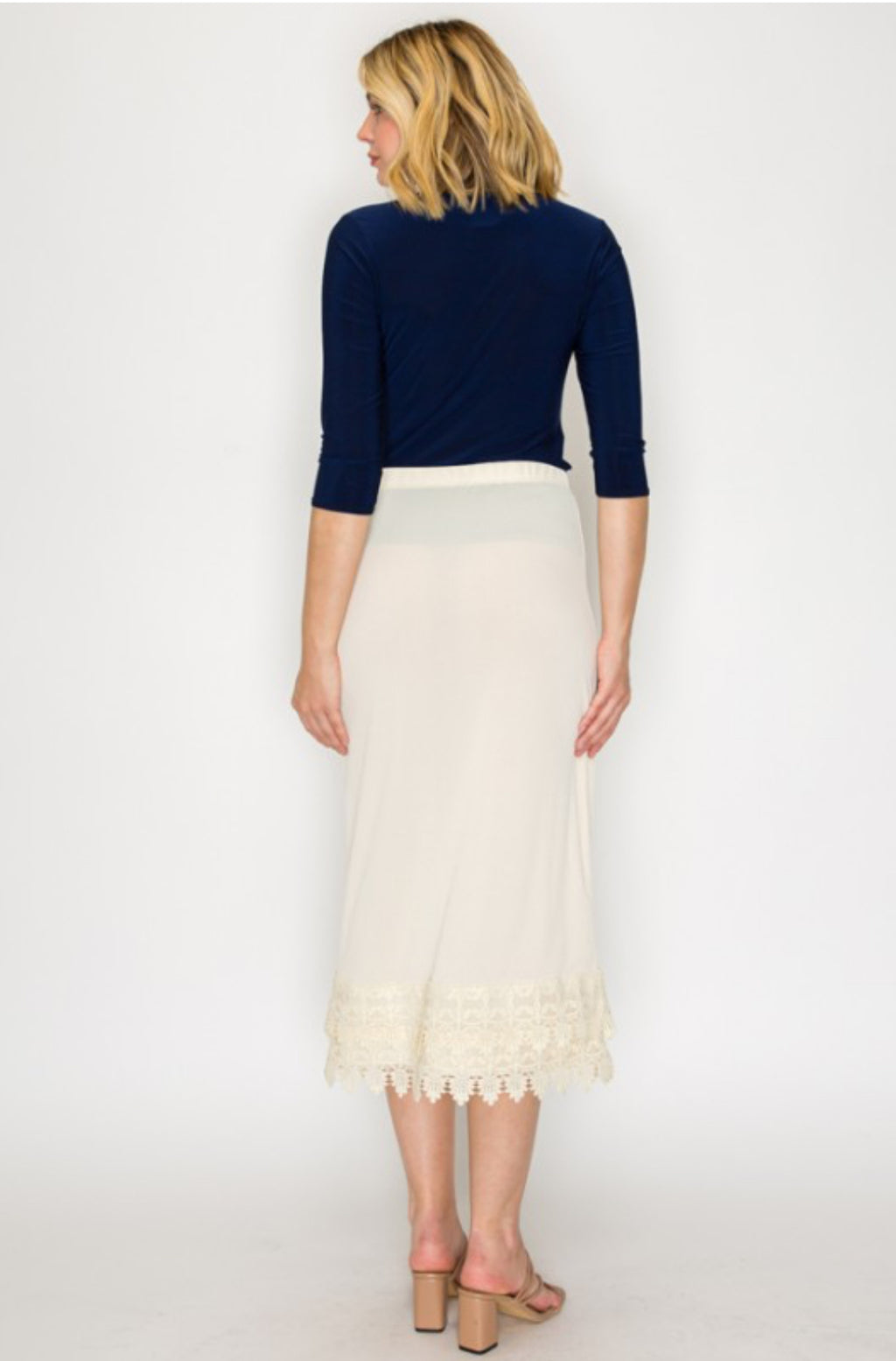 Lace Bottom Skirt Extenders - Cream