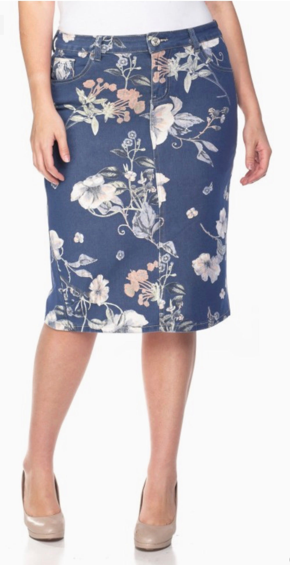 Lily Stone Wash Skirt- Plus