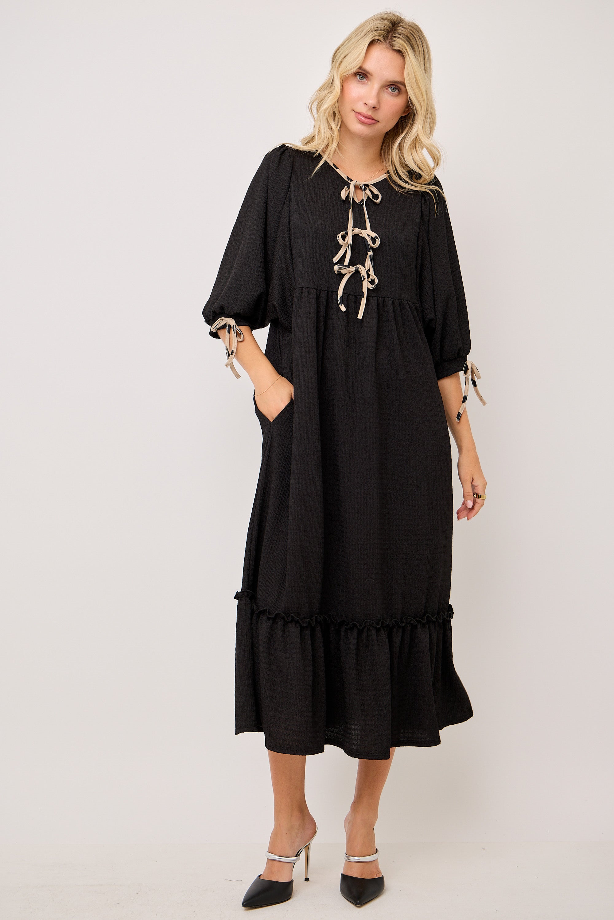 Maddie Bow Dress - Black