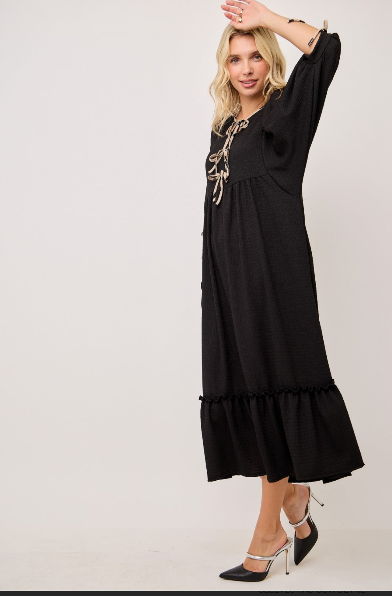 Maddie Bow Dress - Black