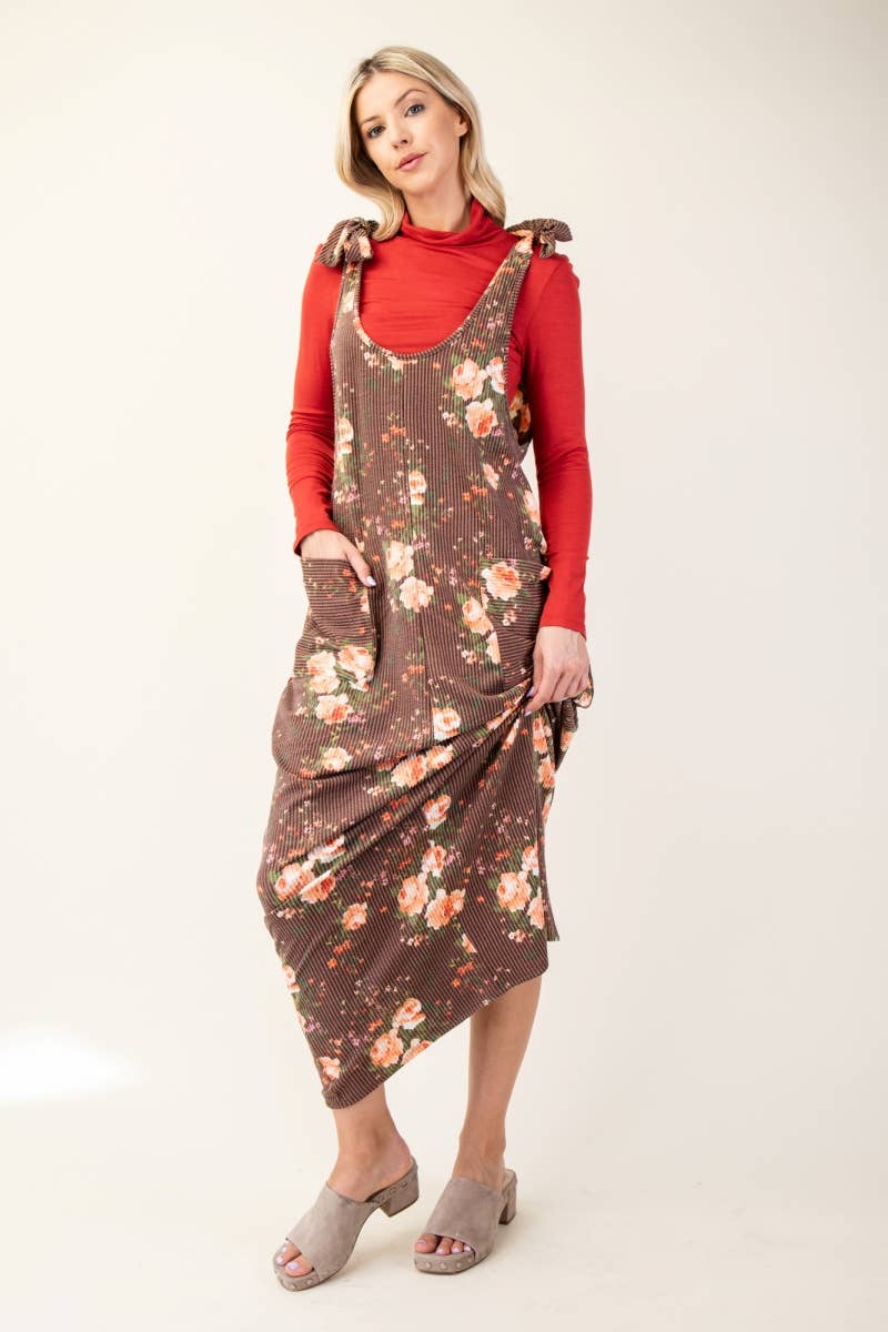 Floral Print Overall Dress *Final Sale*