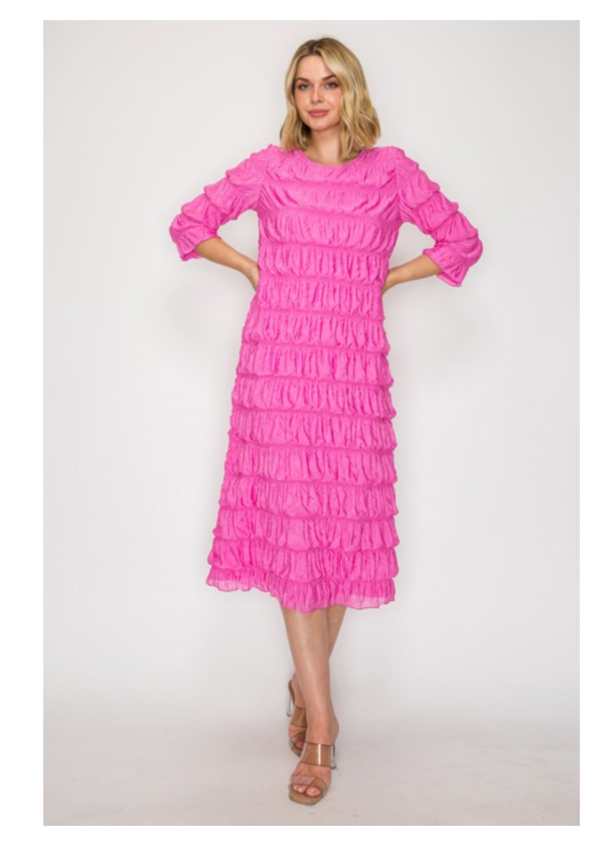 Anastasia Dress - Bright Pink