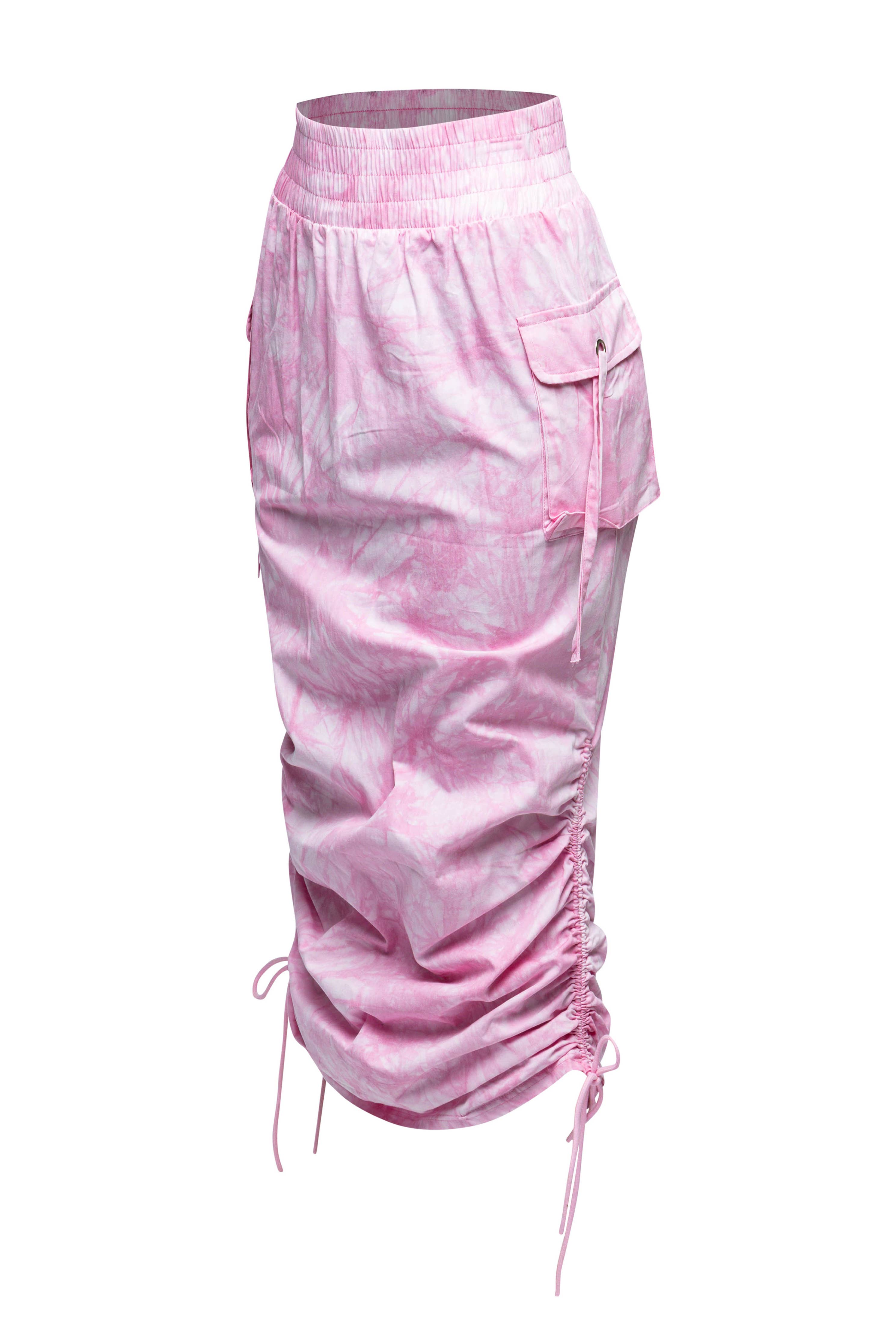 Ruched maxi skirt
