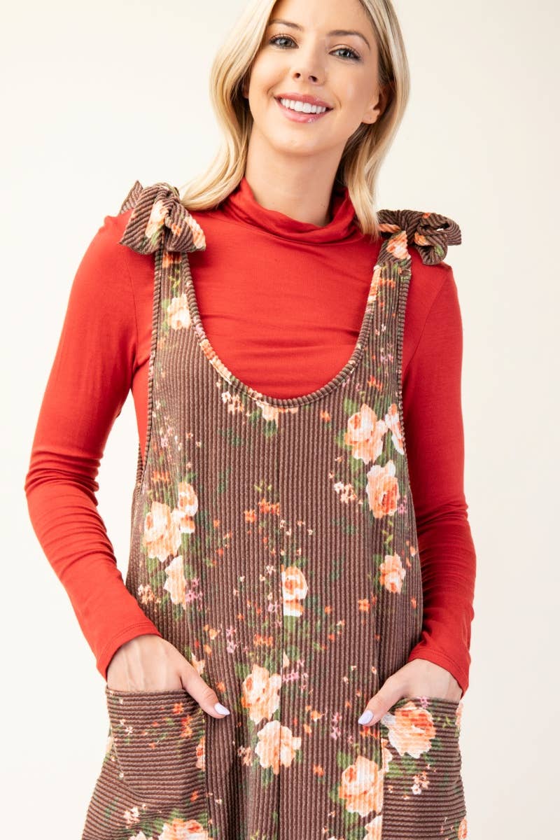 Floral Print Overall Dress *Final Sale*