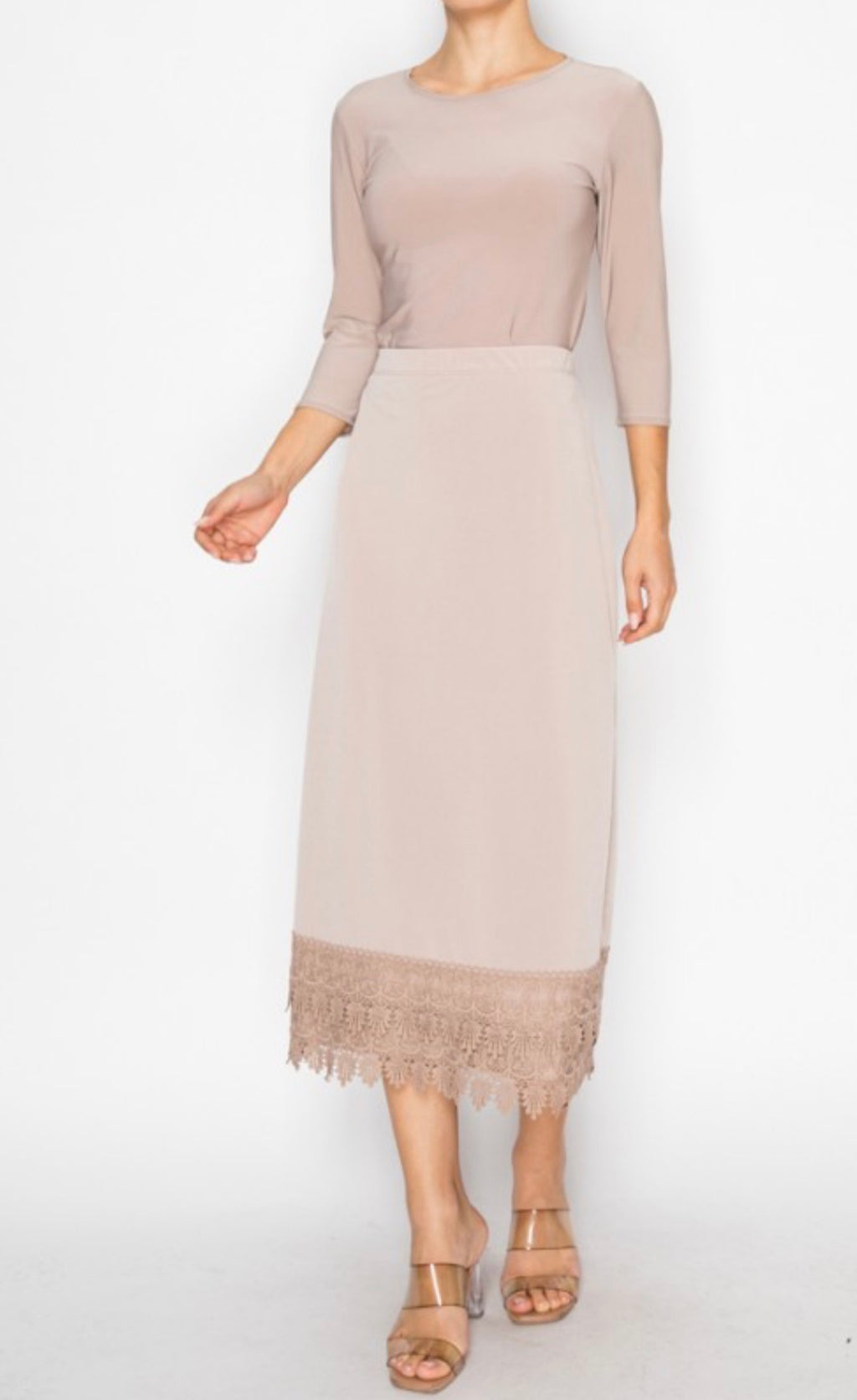 Tan Layering Skirt-Long