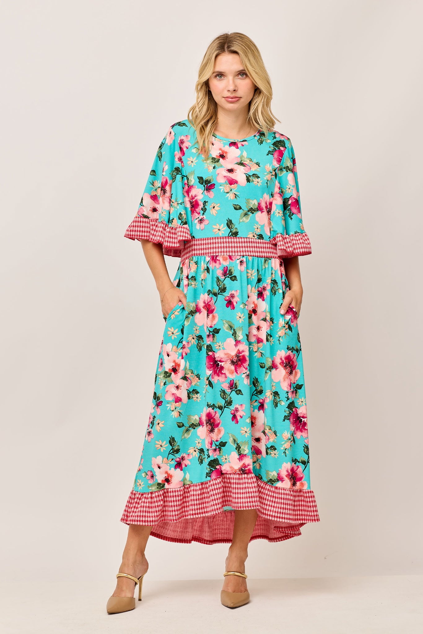 Eunice Dress - Floral Gingham “ FINAL SALE”
