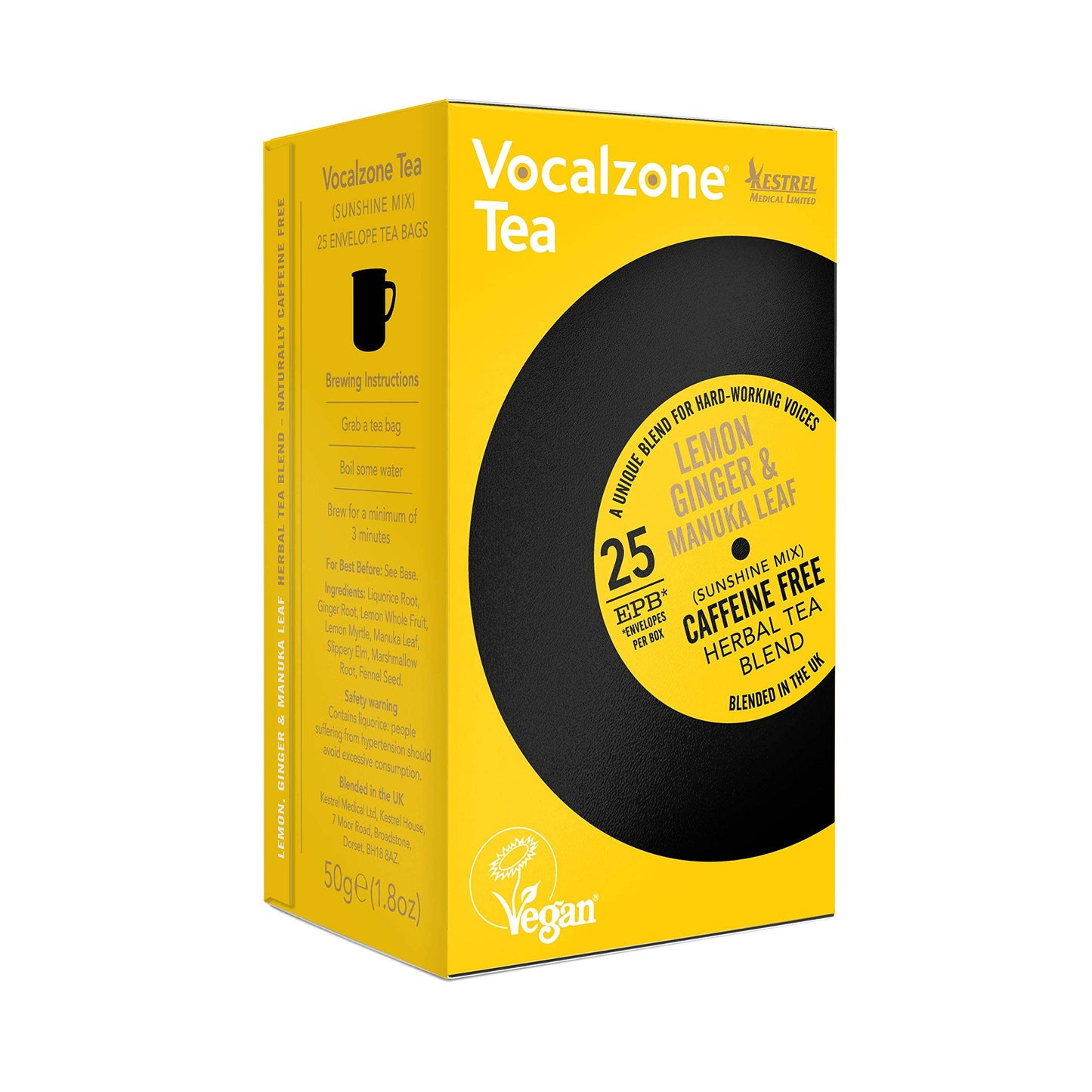 Vocalzone Tea - Lemon Ginger and Manuka Leaf - caffine free