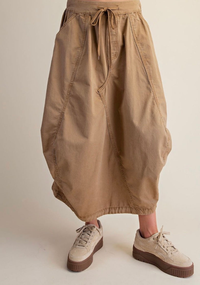 Maxi Cargo Skirt Washed Parachute