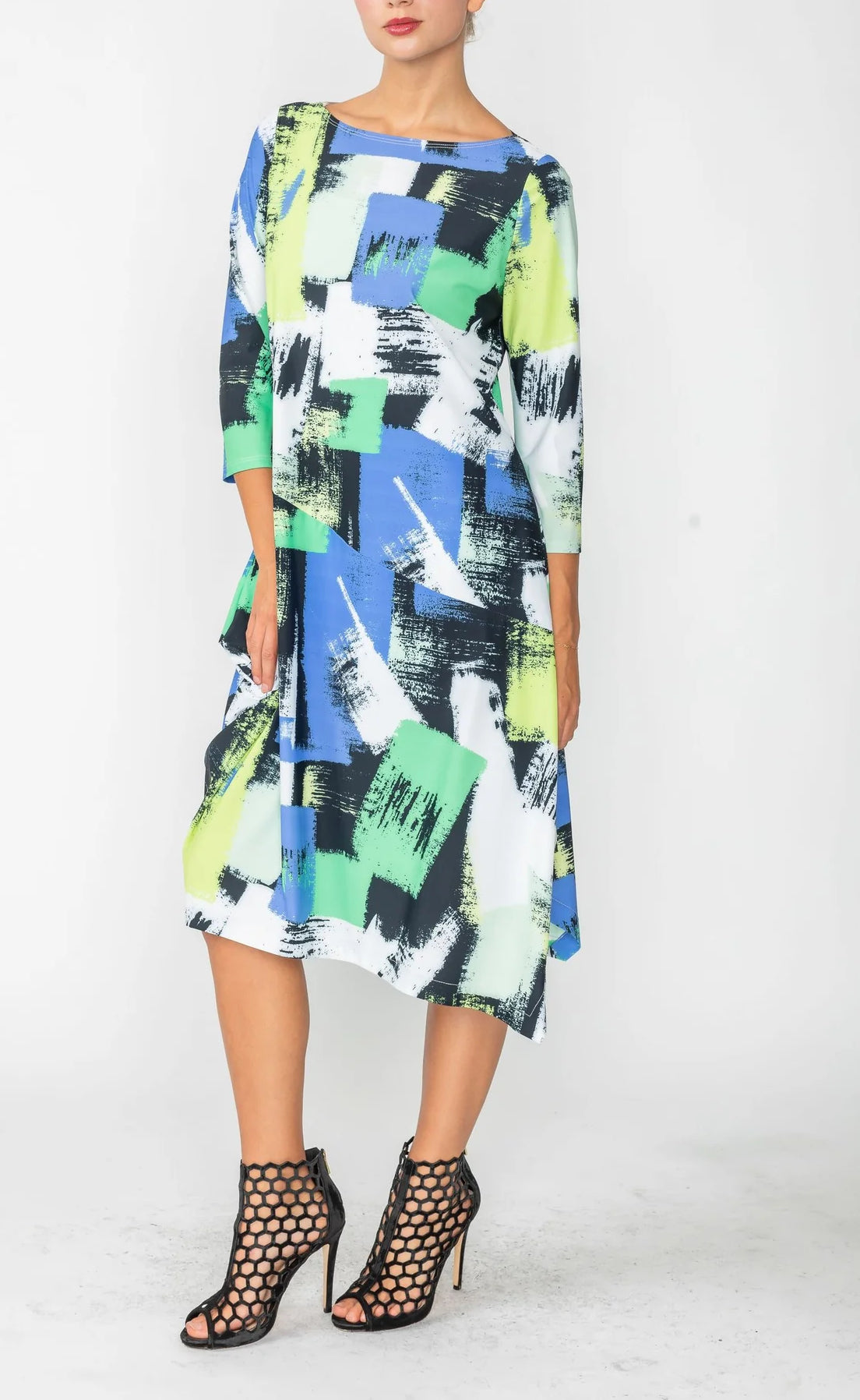 IC Collection Boat-Neck Asymmetrical Dress