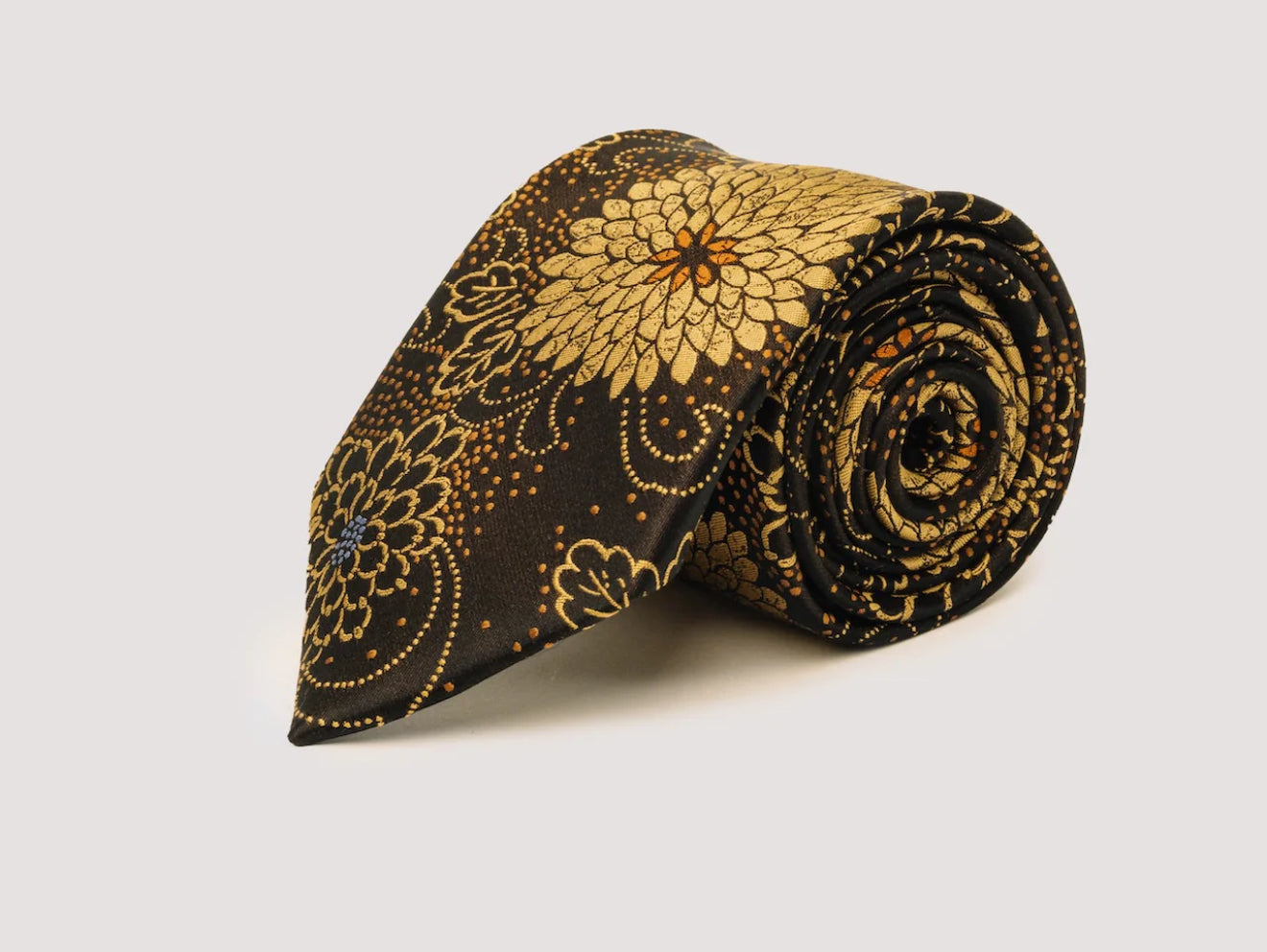 The Carnation Silk Tie -Gold