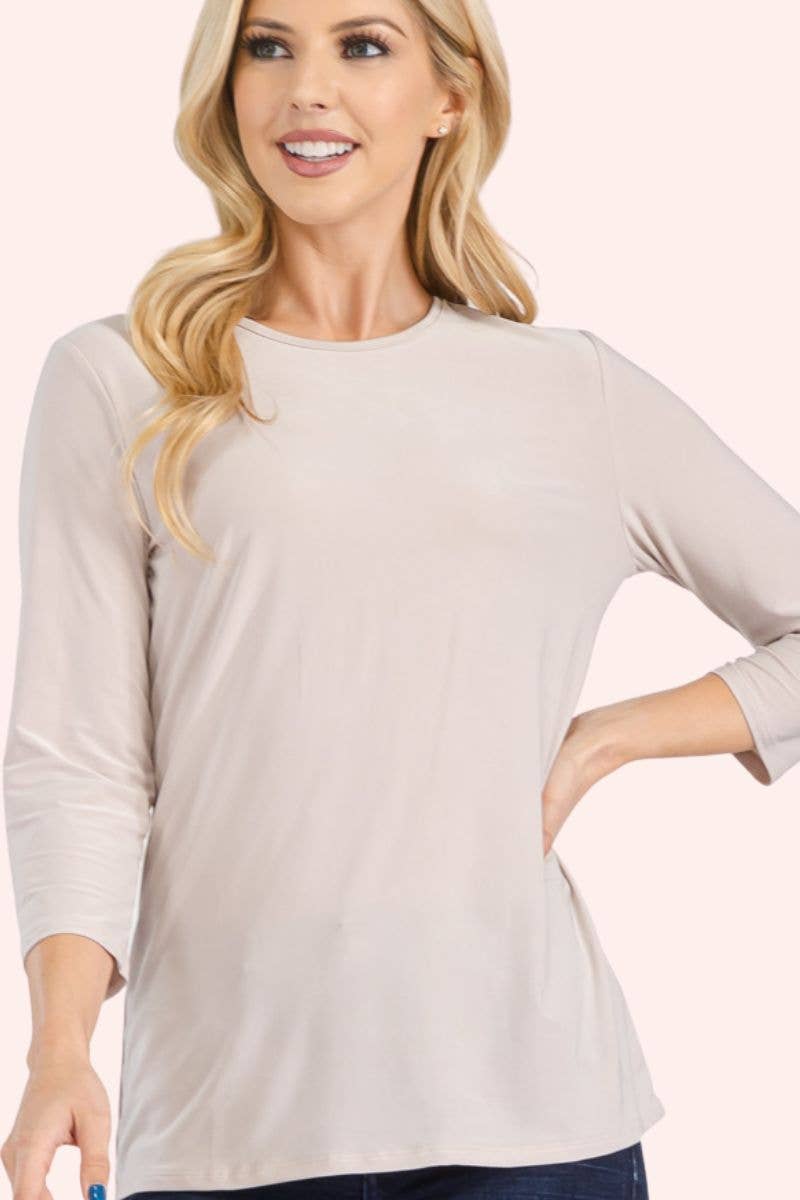 CLASSIC 3/4 SLEEVE CREW NECK Layering Top