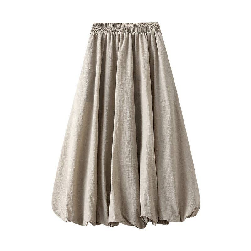 Solid Color Bubble A-Line Skirt